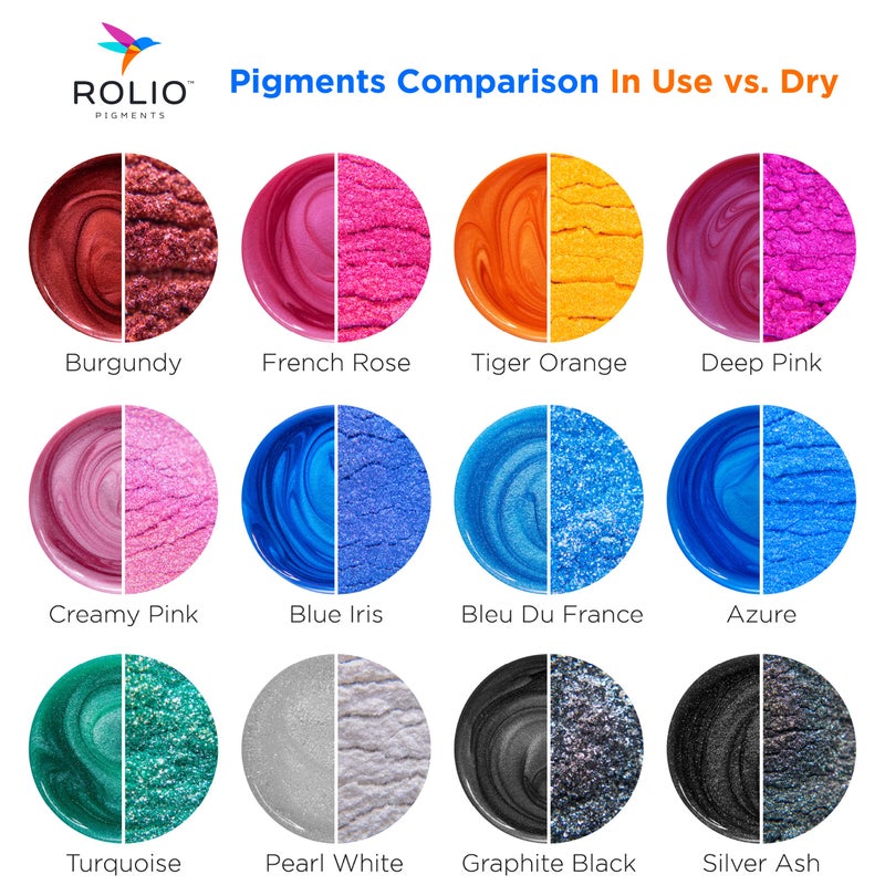 Rolio Mica Powder Pearlescent Color Pigment - Art Set for Resin Epoxy - for Soap Making, Nail Polish, Lip Gloss, Eye Shadow, Slime & Candle Jars - 5g, 24 Bags - Original Set - Image 3